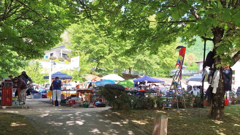 Vide-grenier sous le soleil à Saint-Vincent-de-Mercuze